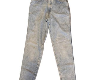 Vintage Bonjour High Rise Straight Leg Jeans Light Wash 11/12 Tall Made in USA
