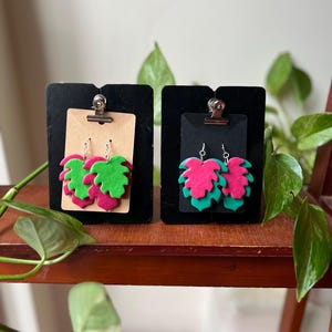 Monstera Leaf Dangle Earrings