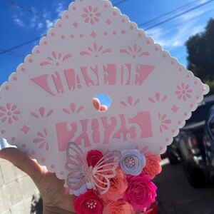 Topper de boné de formatura, topper de formatura mexicano, papel picado de formatura, turma de 2025