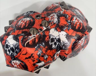 Orange pumpkin skull toe guards