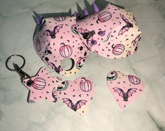 Bats and jacks pink roller skate toe guards