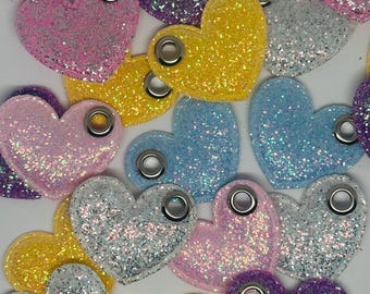 Sparkle Love heart lace charms for roller skates