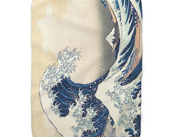 Sherpa Fleece Blanket -- The Great Wave off Kanagawa by Hokusai