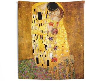 The Kiss by Gustav Klimt Wall Tapestry