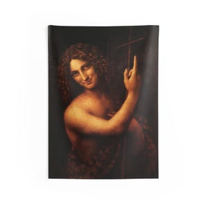 St John the Baptist by Leonardo da Vinci Wall Tapestry