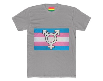 Transgender uniseks katoenen T-shirt met ronde hals