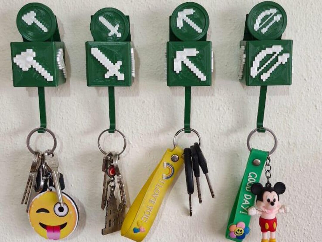Minecraft 4-key Hook – 3D Printed Wall Organizer - Etsy Australia