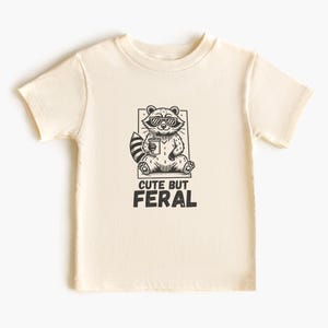 Wildes Kind Shirt, süß aber wild, Retro Cartoon T-Shirt, lustiges Waschbär-T-Shirt, Kleinkind-Kleidung, wildes Baby, Tierkinderhemd, Waschbär-Liebhaber