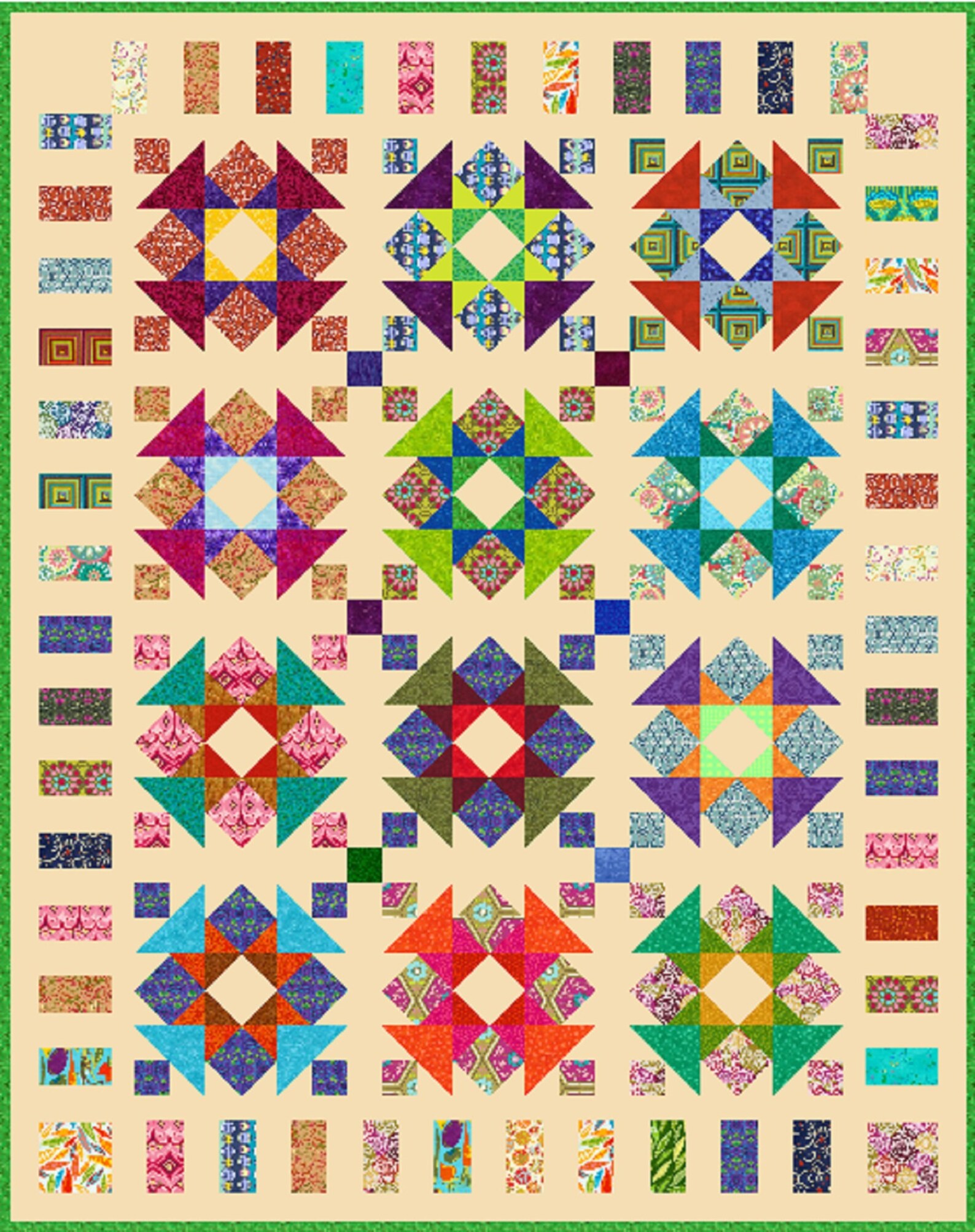 QUIRKY WORK Precut Quilt Kit All Sizes by QuiltAddicts Etsy