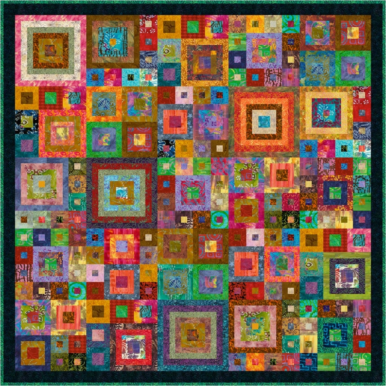 TIKA BATIKA Batik Pre-cut Quilt Kit All Sizes by Quilt-Addicts 65x65 precut kit