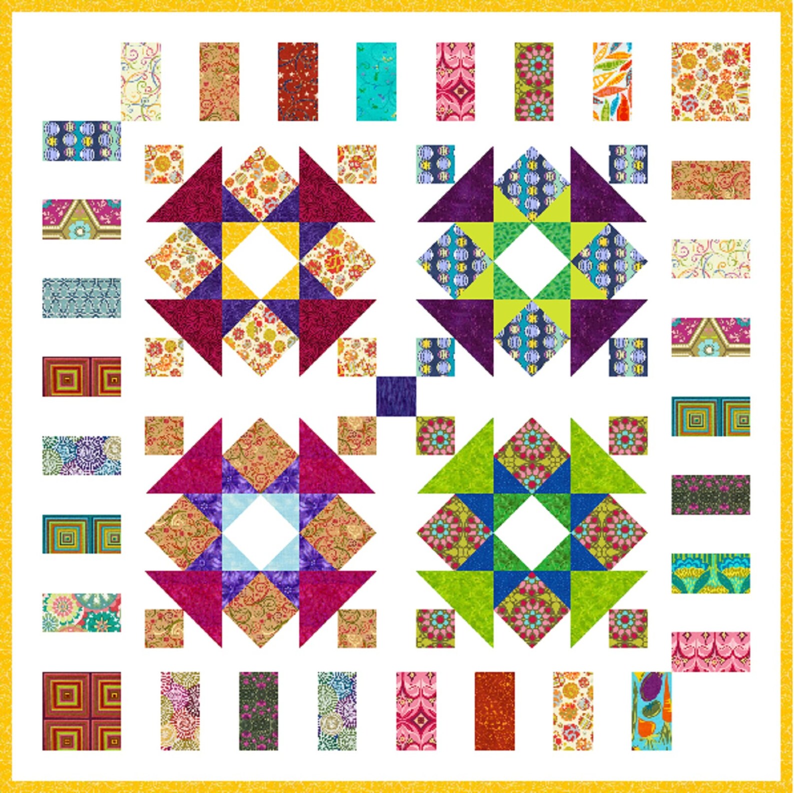 QUIRKY WORK Precut Quilt Kit All Sizes by QuiltAddicts Etsy