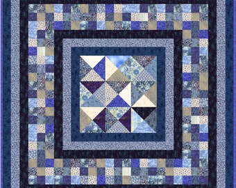 INDIGO BLUES - Free Postage - Pre-cut Quilt Kit - All Sizes - by Quilt-Addicts **/