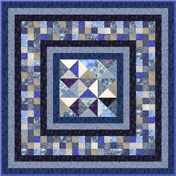 INDIGO BLUES - Pre-cut Quilt Kit - All Sizes - by Quilt-Addicts *