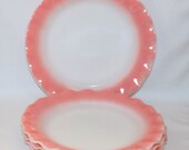 Hazel Atlas Ripple Pink Crinoline Dinner Plates - Set of Four