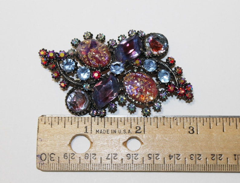 Unmarked Early Florenza Fruit Salad Statement Brooch