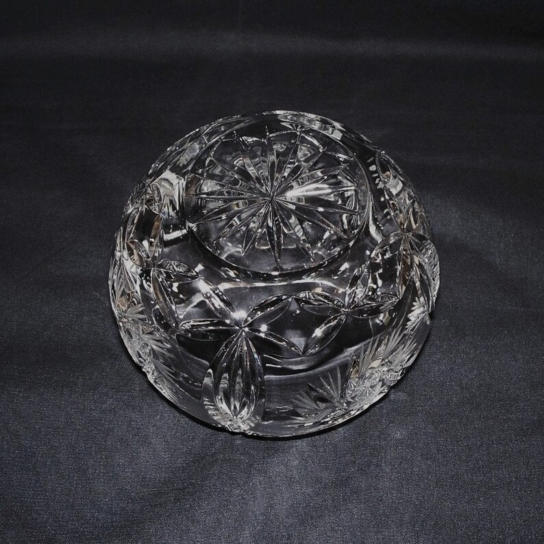 Polish Cut Crystal Pinwheel Rose Bowl Etsy