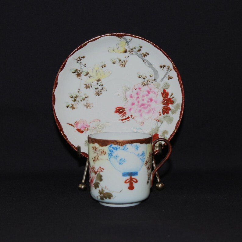 Antique Japanese Eggshell Porcelain Tea Cup and Saucer Asian Etsy