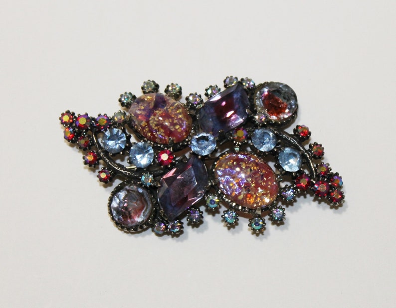 Unmarked Early Florenza Fruit Salad Statement Brooch