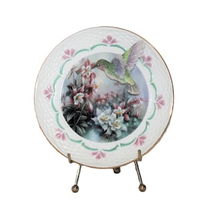 Lena Liu Nature&#39;s Jewels Blushing Bounty 3-D Hummingbird Plate - Limited Edition