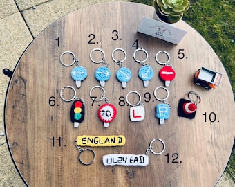 Gehäkelte Ampel Schlüsselanhänger - Handmade Cute Car Accessories