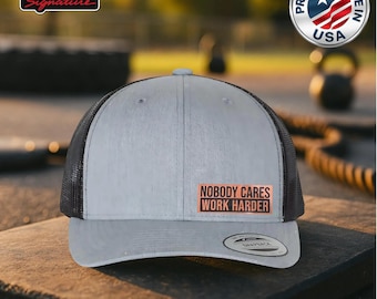 Motivational Trucker Hat – Nobody Cares Work Harder, Gym Snapback