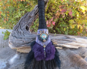 Witch's Altar Broom 12", Tree of Life Broom, Polymer Clay Design, Witchcraft Supply, Wicca Pagan Decor, Gift for Wiccan, Pagan Gift