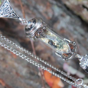 Witchcraft Protection Amulet, Protection Necklace, Wiccan Intention Jewelry,  Witchy Necklace, Crystal Herb Capsule Pendant