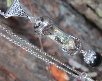 Protection Necklace, Witchcraft Amulet, Wicca Jewelry, Witchy Necklace, Capsule Pendant Talisman, Pagan Spirituality, New Age Gift Idea