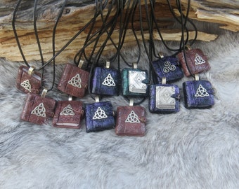 Spell Book Pendant, Book of Shadows Necklace, Witchy Wearable Art, Wicca Witchcraft Grimoire, Book Lover Gift Idea, Gift for Witch,