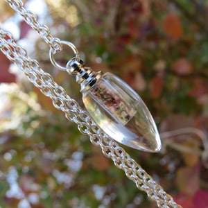 Vervain Necklace, Amulet Necklace, Wicca Witchcraft, Witchcraft Jewelry, Wicca Protection, Wiccan Jewelry, Clear Tear Drop  Amulet Pendant