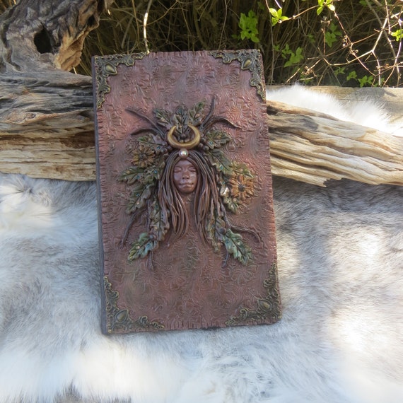Green Goddess Journal, Book of Shadows, Witch's Grimoire, Blank Spell Book,Tarot Gratitude Journal,  Dream Diary, Gift for Pagan Wicca Witch