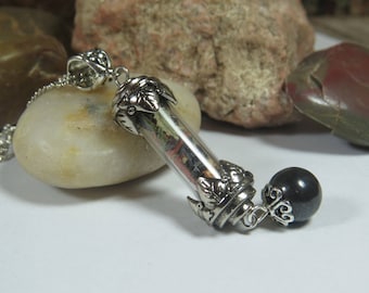 Grounding Necklace, Grounding Jewelry, Black Obsidian and Hematite, Spiritual Necklace, New Age Gifts, Witchcraft Charm, Witchy Things