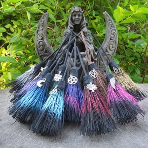 Small MINIATURE Witch's  Altar Broom, Witch's  Car Travel Charm, TINY Wiccan Broom, Travel Protection, Pagan Altar,