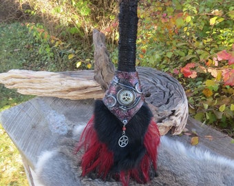 Witch's Altar Broom 12", Triquetra Besom Broom, Polymer Clay Design, Witchcraft Supply, Wicca Pagan Decor, Gift for Wiccan, Pagan Gift
