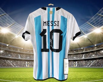 Signed Lionel Messi Argentina 22/23 Shirt WORLD CUP