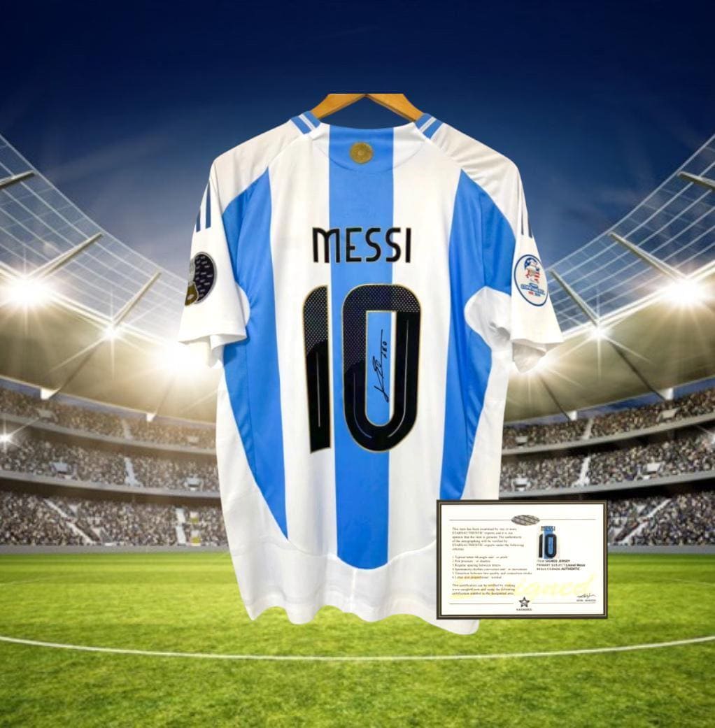 リオネル・メッシ公式サイン入りアルゼンチン代表2024-25ホームシャツ リオネル・メッシ公式サイン入りアルゼンチン代表2024-25ホームシャツ