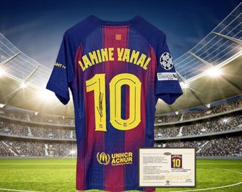 ラミーヌ・ヤマル選手直筆サイン入りバルセロナ25/26ユニフォーム