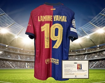 Maillot de football du FC Barcelone 24/25 signé par Lamine Yamal