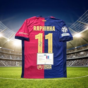Raphina SIGNED Barcelona 24/25 Home Jersey/shirt - COA