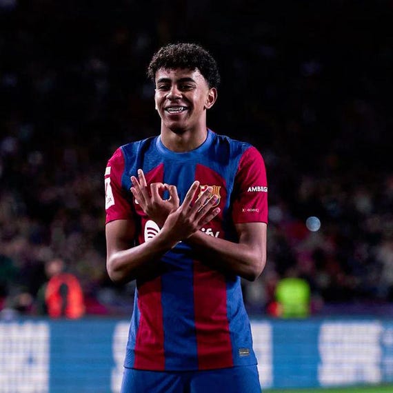 ラミーヌ・ヤマル バックサイン入り スペイン 2024 ホームシャツ ラミーヌ・ヤマル サイン入り FC バルセロナ 24/25 サッカー