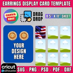 Necklace, Earring Display Card SVG Bundle, Necklace Display Card Template, Card Holder Svg, Jewelry Display Card, Svg For Cricut, Cut Files