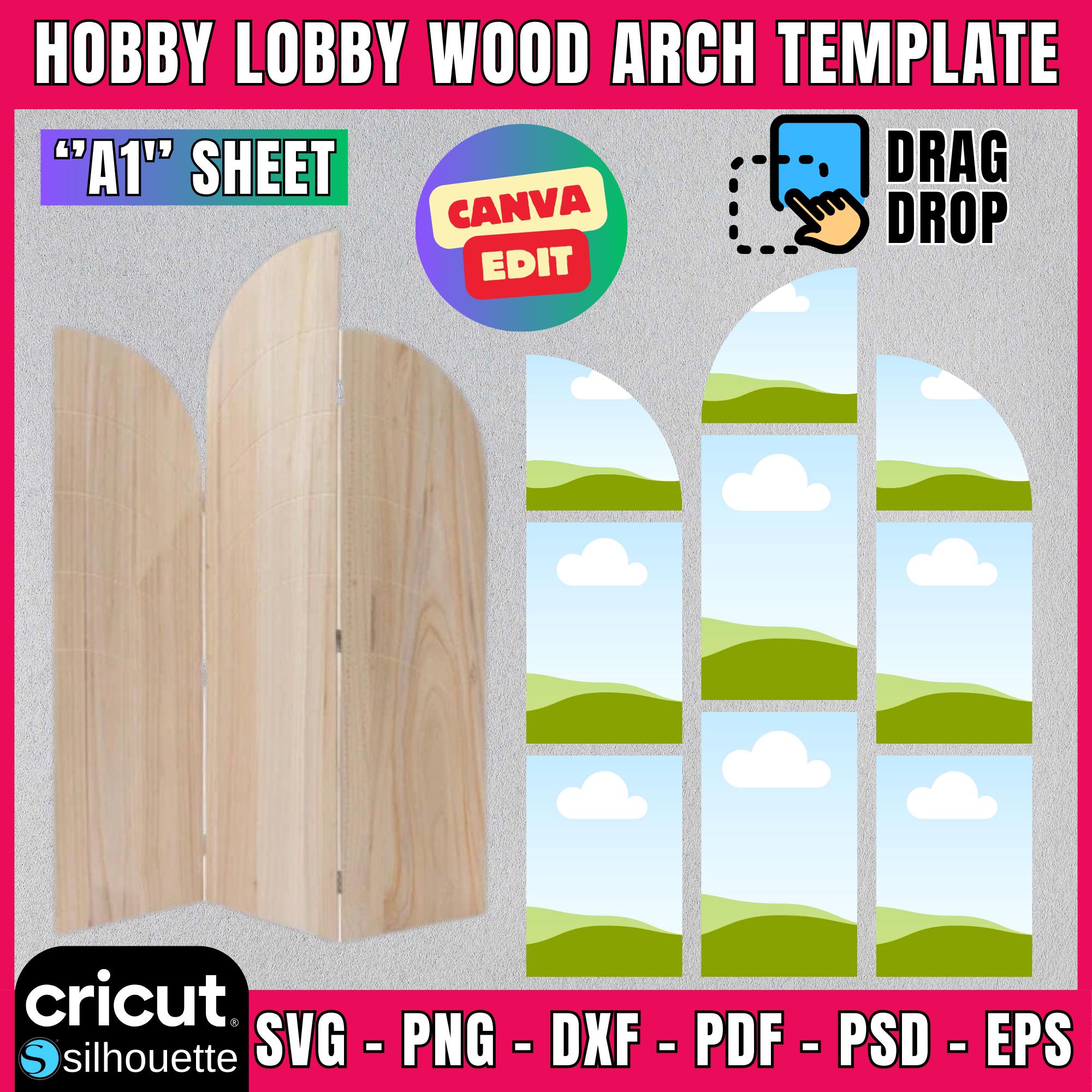 Hobby Lobby Wood Arch Panel Backdrop Template, Hobby Lobby Backdrop Template, Hobby Lobby Arch Template, Wood Arched Panel, Canva Editable