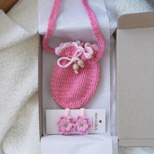Crochet crossbody bag Crochet handbag Shoulder bag gift Girl hair ties