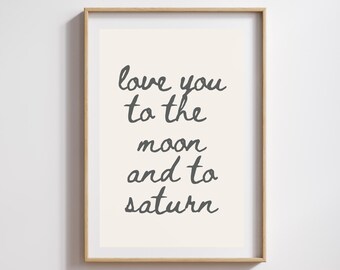 Moon and Saturn Poster