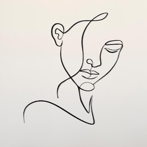 Line Art Woman Image Metal Wall Decor, Minimalist Line Art, Metal Wall Decor, Metal Wall Art, Wall Hangings, Christmas Gift,Minimalist Decor