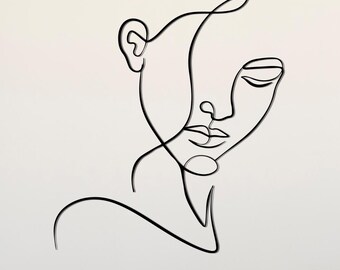 Line Art Woman Image Metal Wall Decor, Minimalist Line Art, Metal Wall Decor, Metal Wall Art, Wall Hangings, Christmas Gift,Minimalist Decor