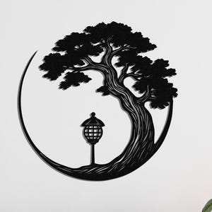 Decorazione da parete con albero bonsai, decorazione giapponese, design moderno, decorazione d'interni, regalo di Natale, design estetico, arredamento rustico, decorazione