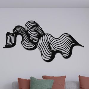 Abstract Flowing Line Art Metal Wall Decor, Continious Line Art, Bathroom Wall Decor, Christmas Gift Unique Wall Decor, Creative Wall Decor