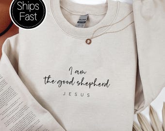 Johannes 10:11 Jesus gåva för henne eller honom kristen tröja bibelvers ärm den gode herden personlig presentidé