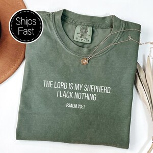 Psalm 23:1 Scripture Gift for Her or Him Christian T Shirt Custom Bible Verse The LORD Is My Shepherd Comfort Colors® Personalised Gift Idea